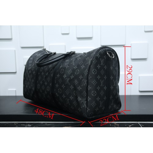 L*V Keepall Bandouliere Travel Bag Black